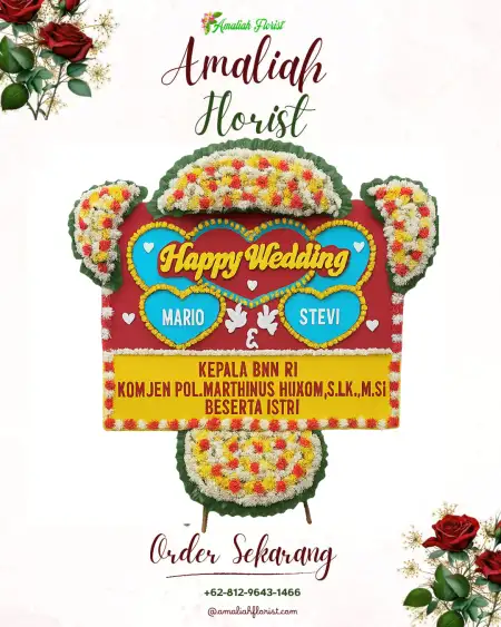 Papan Bunga Pernikahan Mejing